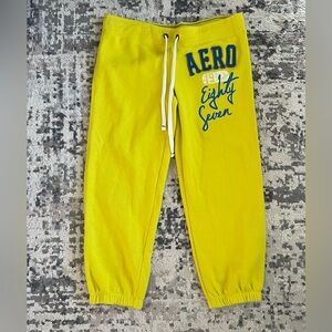 Y2K AERO 87 Yellow Cropped Sweatpants